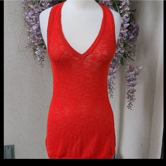 Cache orange halter top size S - Picture 3 of 5